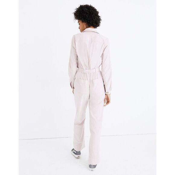 Madewell Pink Corduroy Belted Jumpsuit Size 0 - Picture 4 of 10